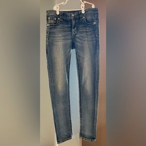 Miss Me Women’s Jeans Mid-Rise Skinny Hailey Medium Wash Angel Wings - Size 27